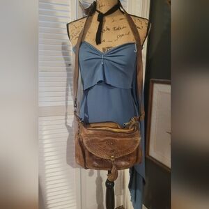 Patricia Nash Brown Leather Crossbody Bag